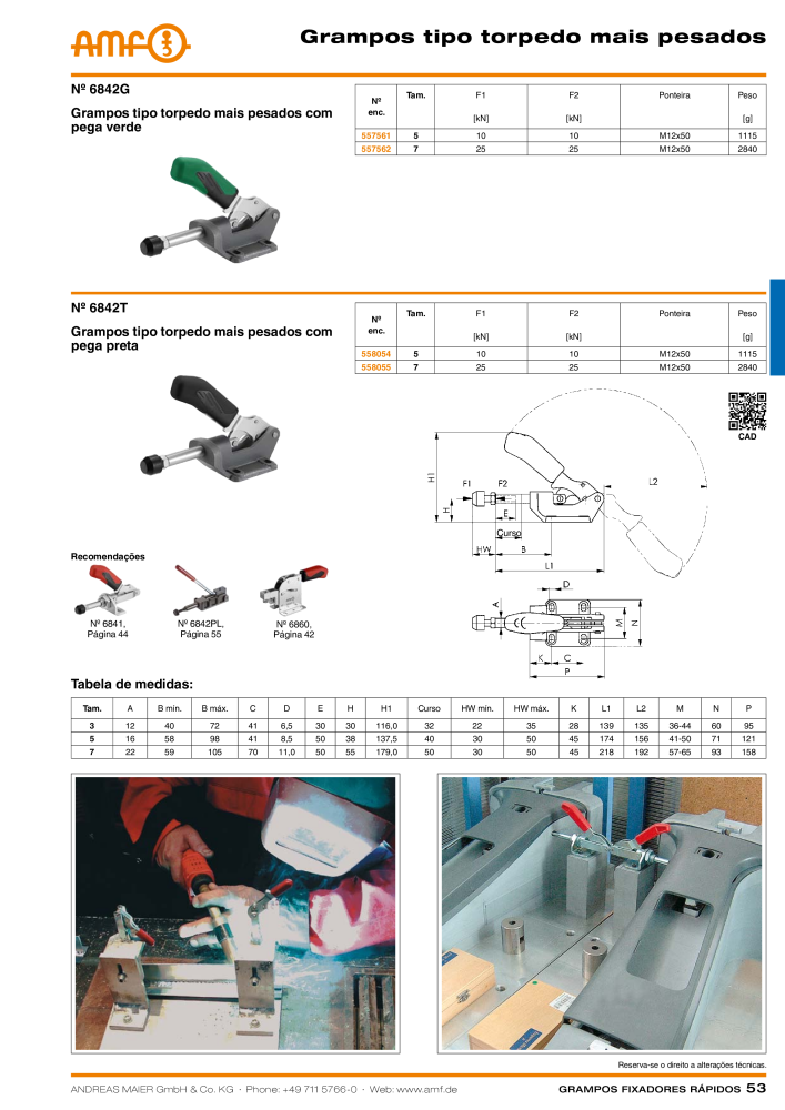 Catálogo AMF BRAÇOS RÁPIDOS MANUAL E PNEUMÁTICO Nº: 20388 - Página 53