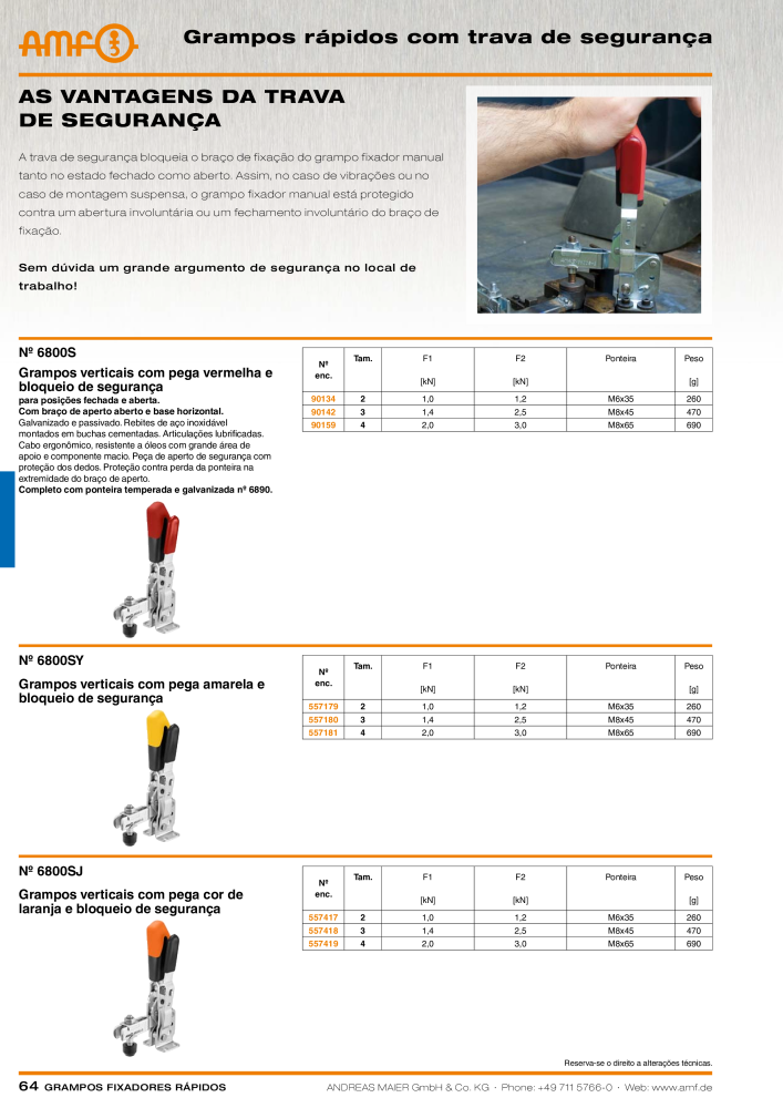 Catálogo AMF BRAÇOS RÁPIDOS MANUAL E PNEUMÁTICO NR.: 20388 - Seite 64