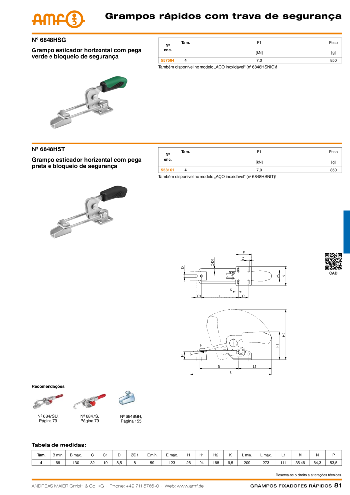 Catálogo AMF BRAÇOS RÁPIDOS MANUAL E PNEUMÁTICO Nº: 20388 - Página 81