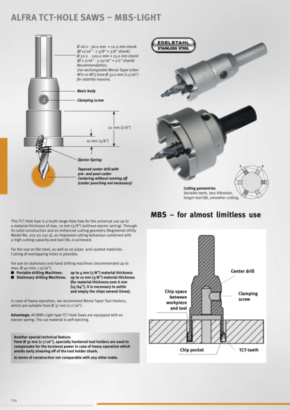 ALFRA Fjeder Ø 8 mm til HM-hulsave MBS 0732008