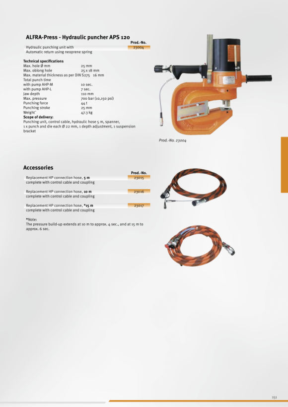 ALFRA Hydraulische slangenpakket 5 meter 23015