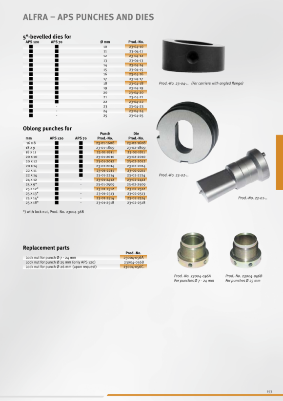 ALFRA Punch for Press APS 60 - 70 - 120 , Ø 11.0 mm 23-01-11