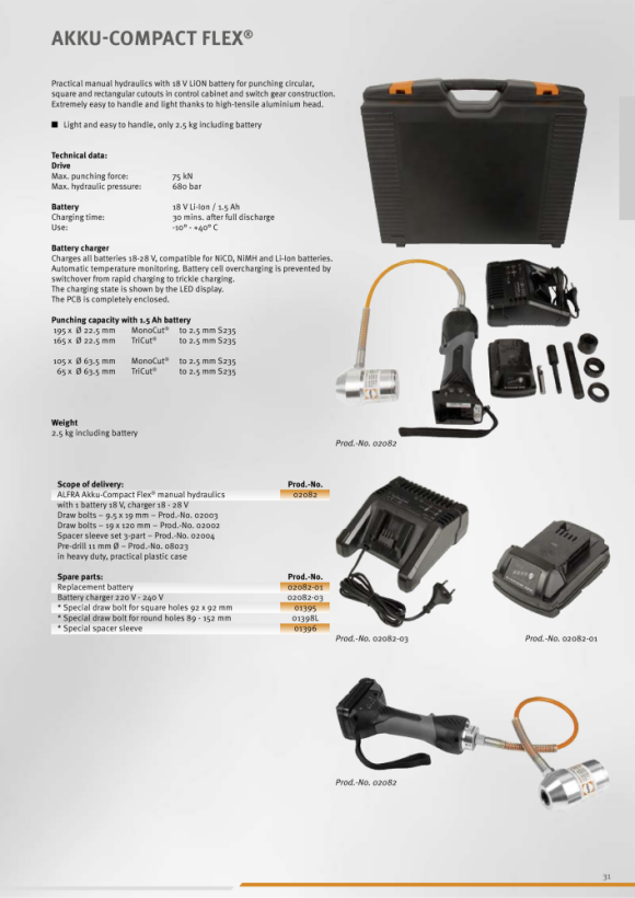 ALFRA Reserve accu Li-Ion 1,5Ah 18V voor Akku-Compact Flex 02082-01