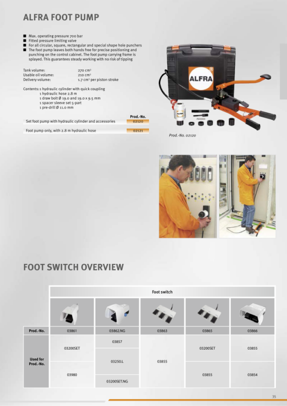 ALFRA Interruptor de 3 pedales, con conector de 5 polos 03863