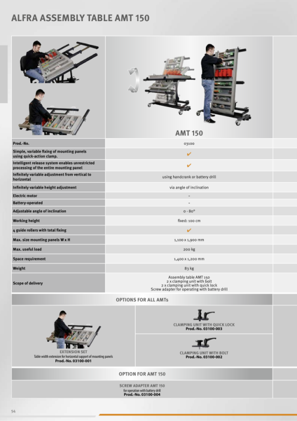 ALFRA Bateria de reposição para mesa de montagem AMTE 031001-001