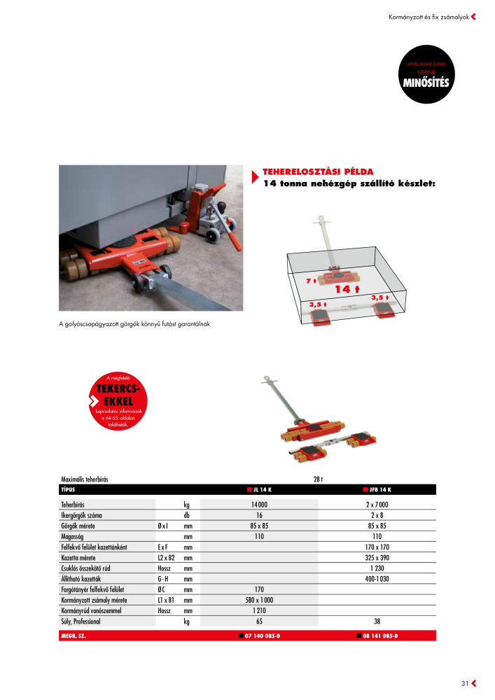 JUNG Fő katalógus Emelő- és szállítóeszközök NO.: 20397 - Page 31