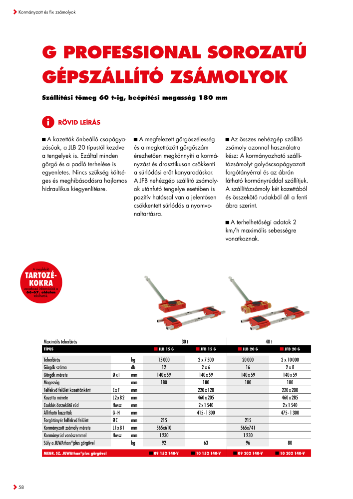 JUNG Fő katalógus Emelő- és szállítóeszközök n.: 20397 - Pagina 58