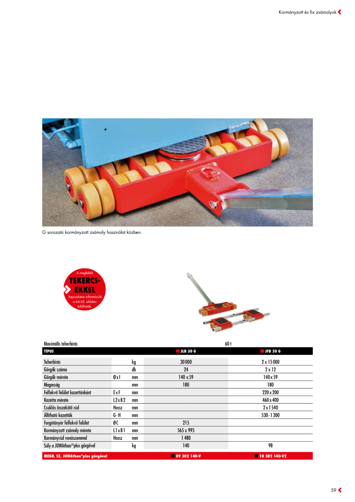 JUNG Fő katalógus Emelő- és szállítóeszközök NR.: 20397 - Pagina 59
