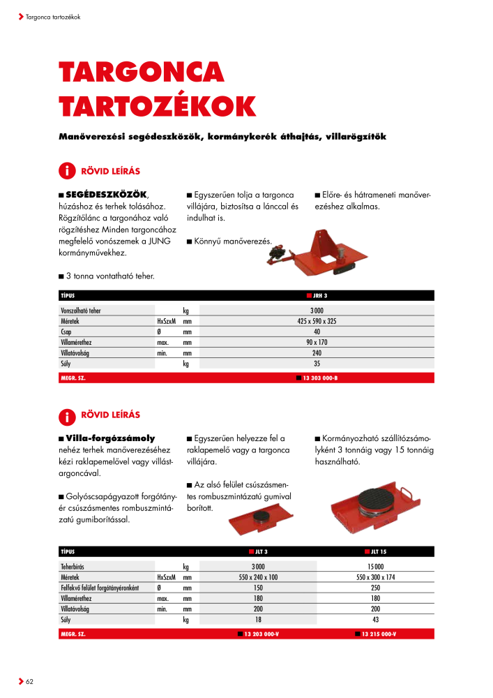 JUNG Fő katalógus Emelő- és szállítóeszközök n.: 20397 - Pagina 62