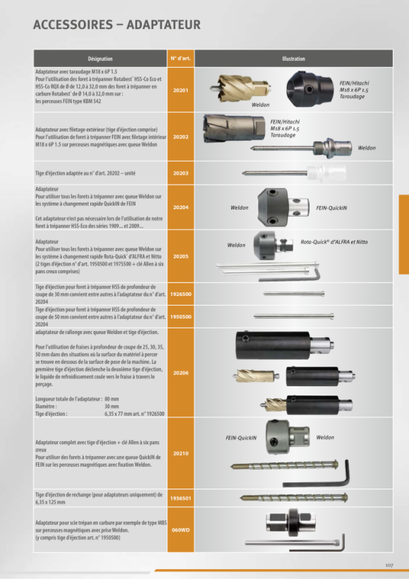 ALFRA Mandrin de perçage à serrage rapide avec cône MK3, 1-16 mm 18009