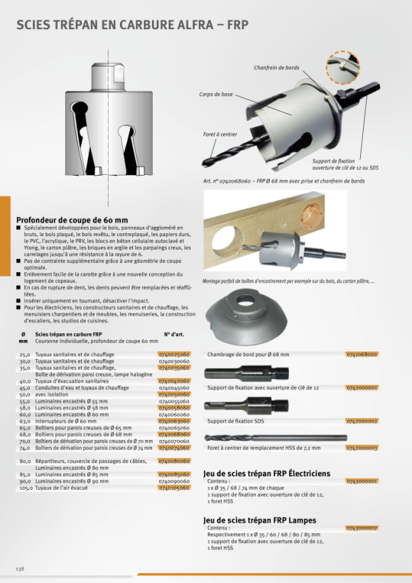 ALFRA Scie cloche HM - FRP Ø 90.0 mm 0740090060