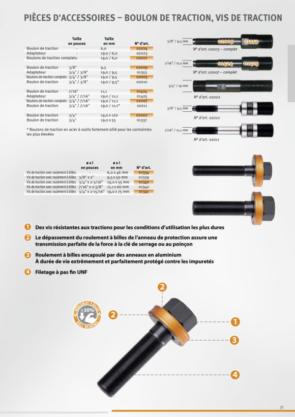 ALFRA Boulon de traction Ø 6,0 mm L = 46 mm 02024