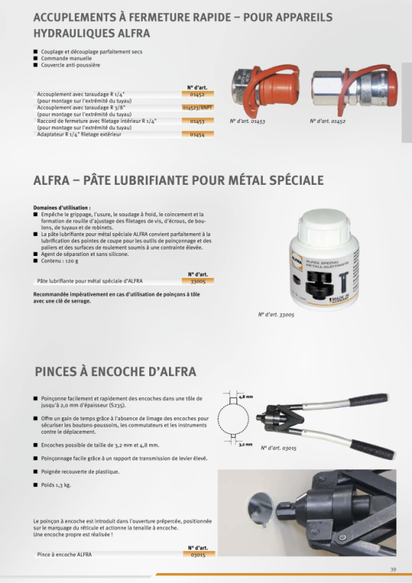 ALFRA Tuyau hydraulique, 2,8 m , G1/4 » avec raccord rapide 02122