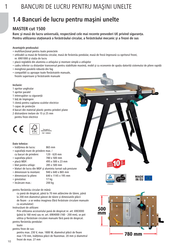 Instrumentele principale ale catalogului Wolfcraft NO.: 20423 - Page 10