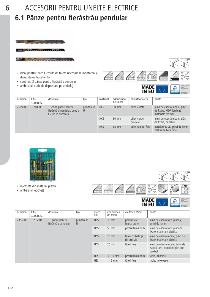 Instrumentele principale ale catalogului Wolfcraft Č. 20423 - Strana 112