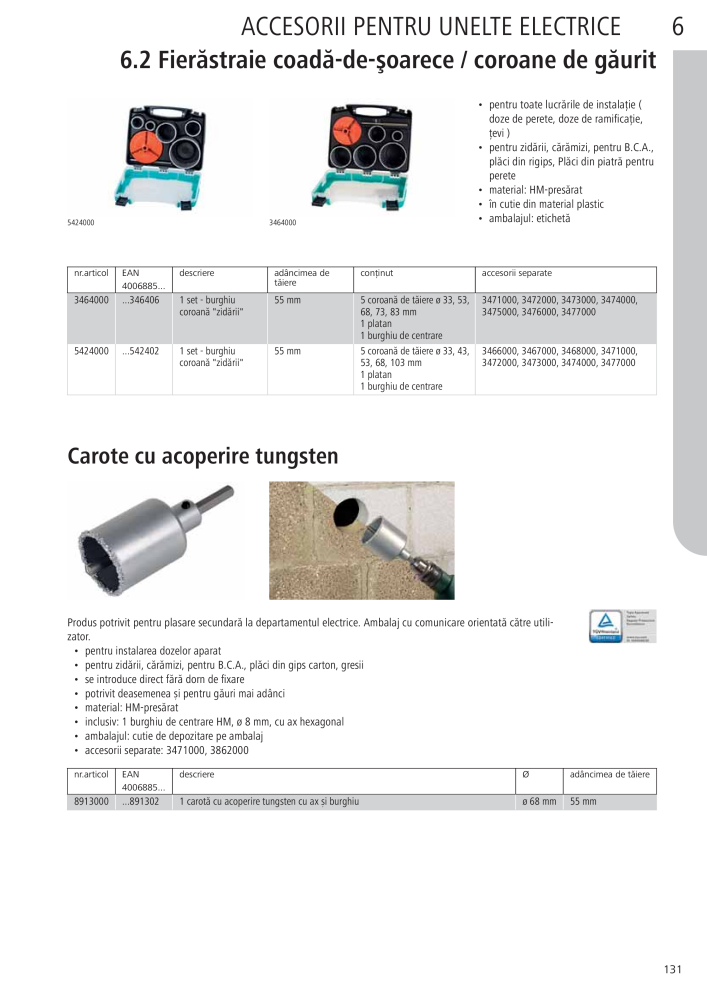 Instrumentele principale ale catalogului Wolfcraft Nº: 20423 - Página 131