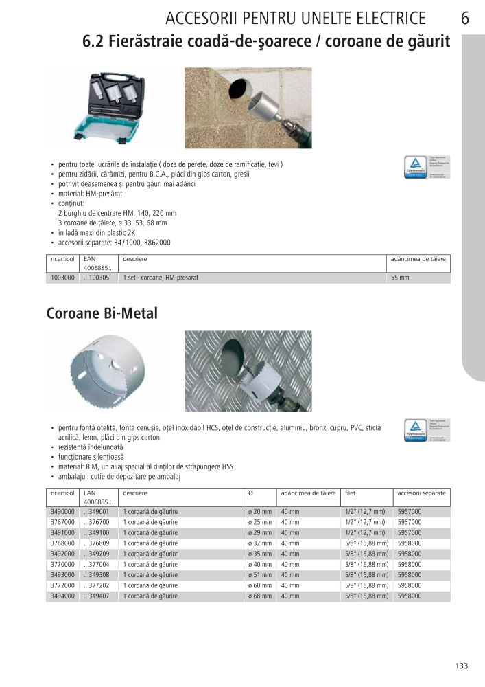 Instrumentele principale ale catalogului Wolfcraft Nb. : 20423 - Page 133