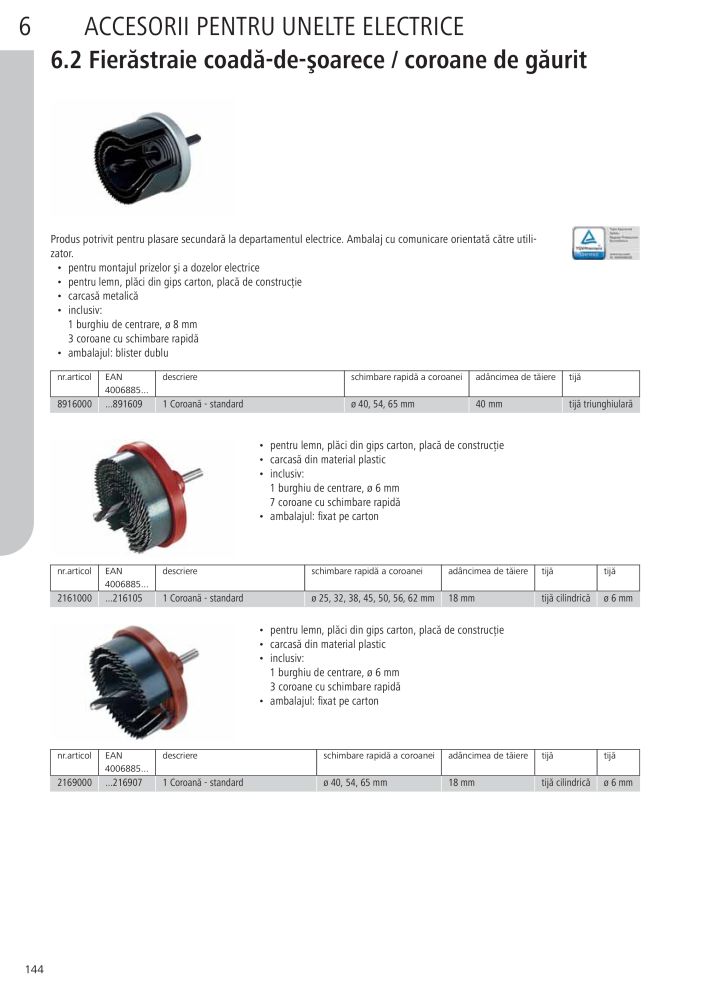 Instrumentele principale ale catalogului Wolfcraft NR.: 20423 - Pagina 144