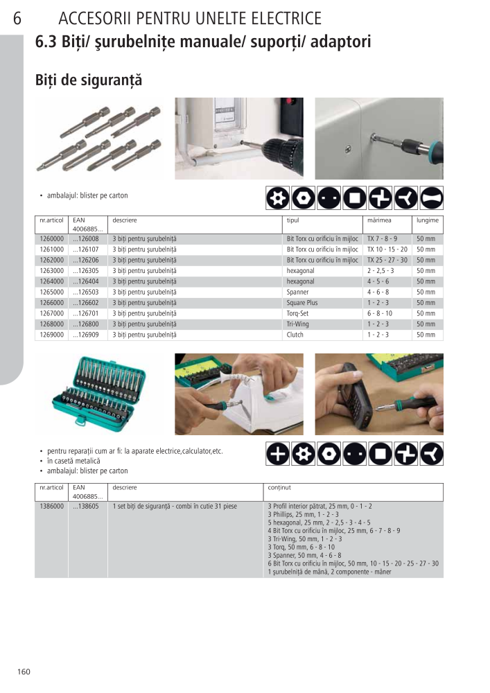 Instrumentele principale ale catalogului Wolfcraft Č. 20423 - Strana 160