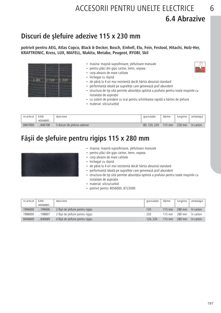 Instrumentele principale ale catalogului Wolfcraft Č. 20423 - Strana 197