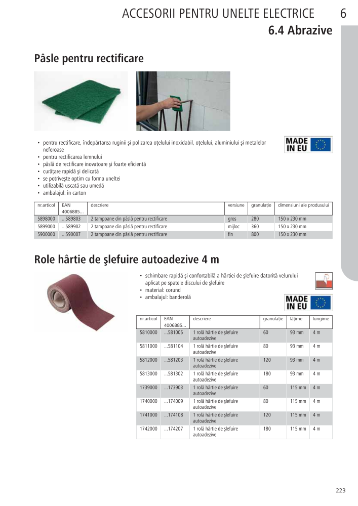 Instrumentele principale ale catalogului Wolfcraft Č. 20423 - Strana 223