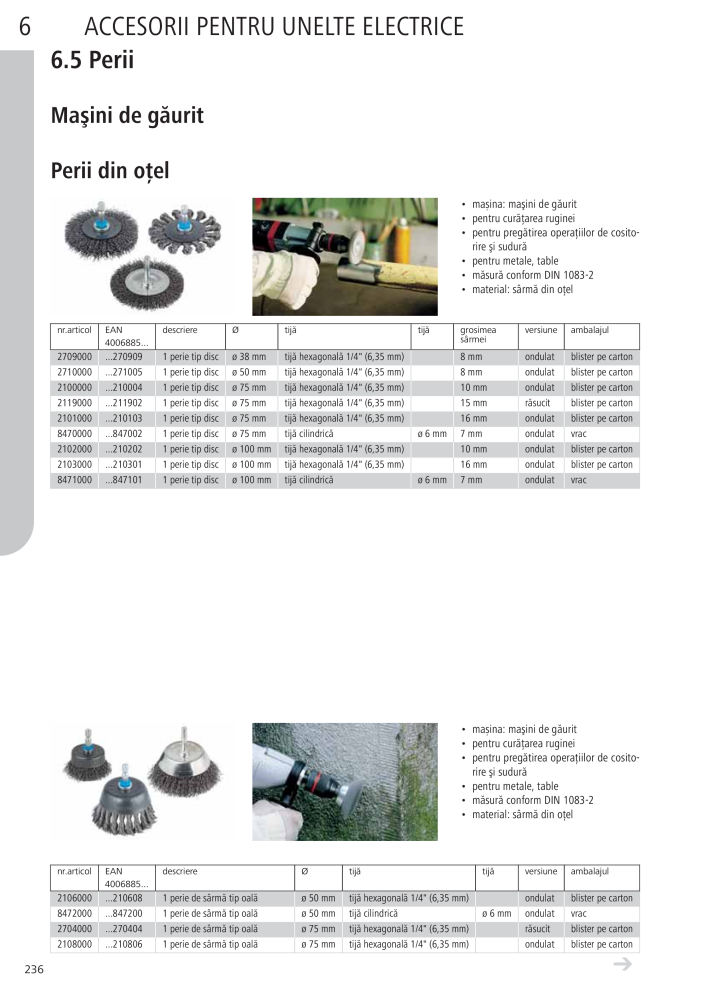 Instrumentele principale ale catalogului Wolfcraft NR.: 20423 - Pagina 236