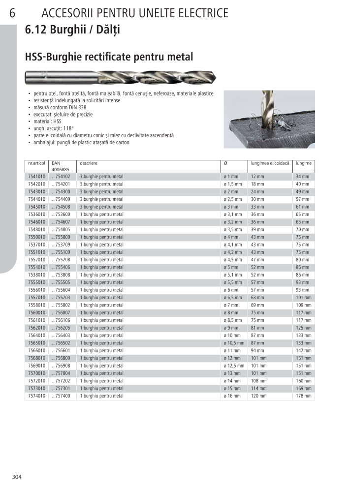 Instrumentele principale ale catalogului Wolfcraft Č. 20423 - Strana 304