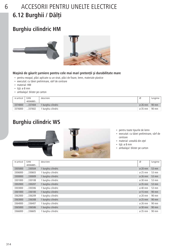 Instrumentele principale ale catalogului Wolfcraft NR.: 20423 - Pagina 314