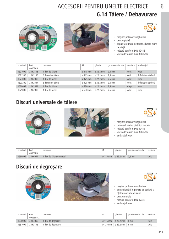 Instrumentele principale ale catalogului Wolfcraft NR.: 20423 - Pagina 345