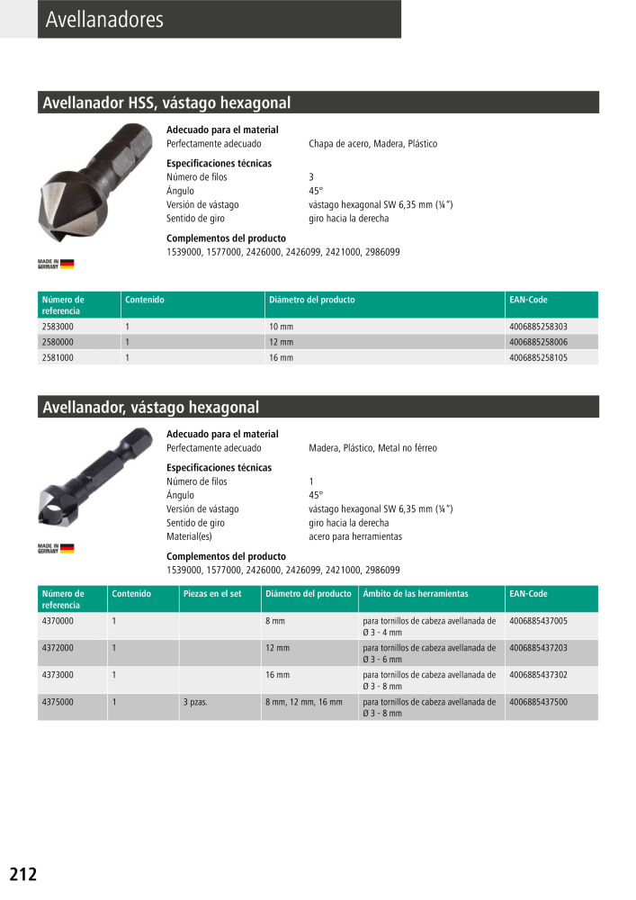 Herramientas del catálogo principal de Wolfcraft Nº: 20425 - Página 212
