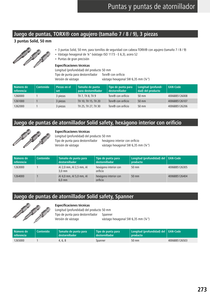 Herramientas del catálogo principal de Wolfcraft Nº: 20425 - Página 273