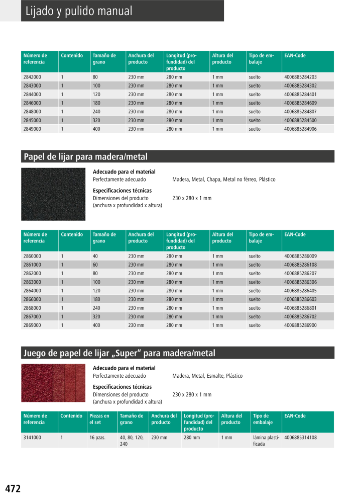 Herramientas del catálogo principal de Wolfcraft Nº: 20425 - Página 472