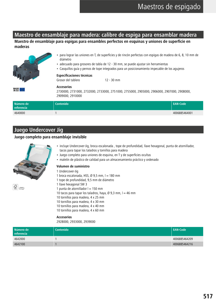 Herramientas del catálogo principal de Wolfcraft Nº: 20425 - Página 517