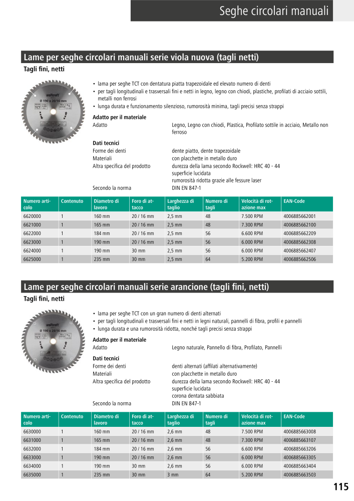 Strumenti del catalogo principale di Wolfcraft n.: 20427 - Pagina 115