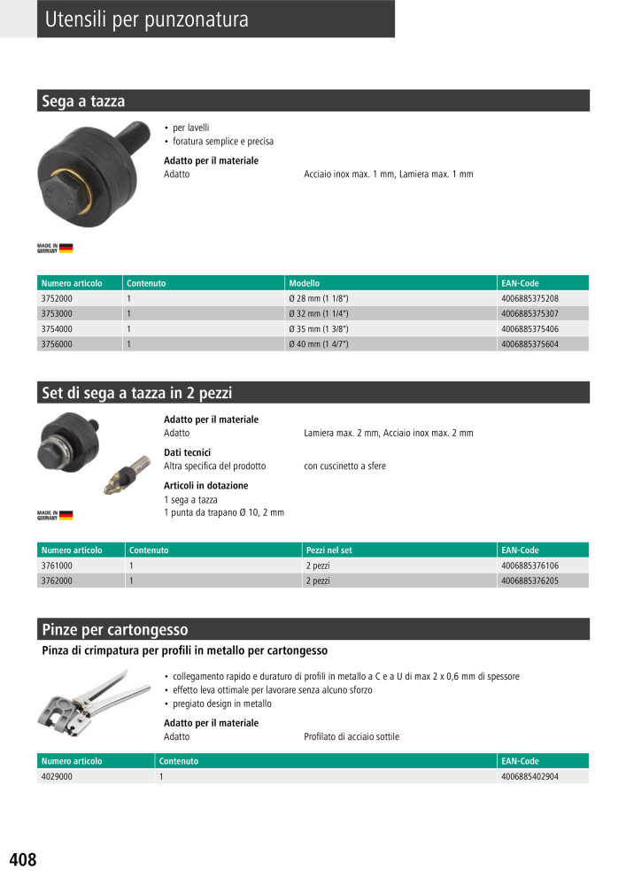 Strumenti del catalogo principale di Wolfcraft Nb. : 20427 - Page 408