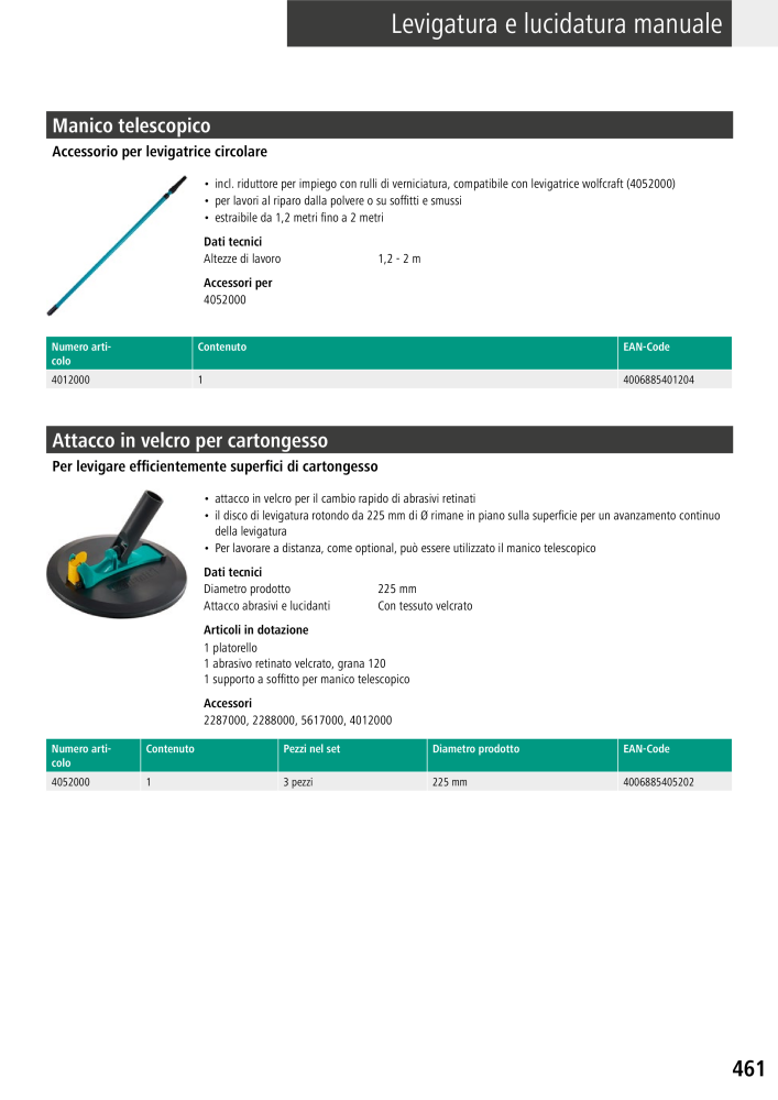 Strumenti del catalogo principale di Wolfcraft n.: 20427 - Pagina 461
