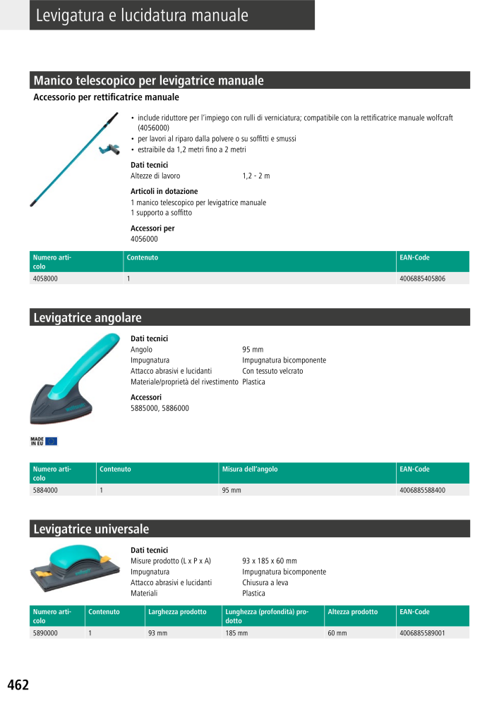 Strumenti del catalogo principale di Wolfcraft NR.: 20427 - Strona 462