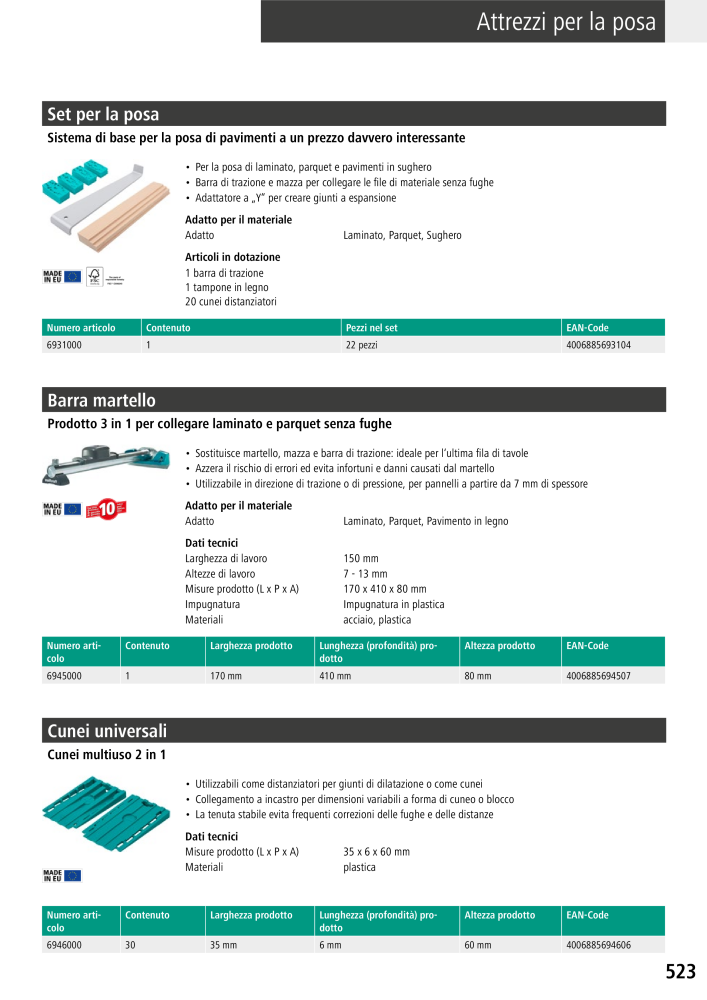 Strumenti del catalogo principale di Wolfcraft Nº: 20427 - Página 523