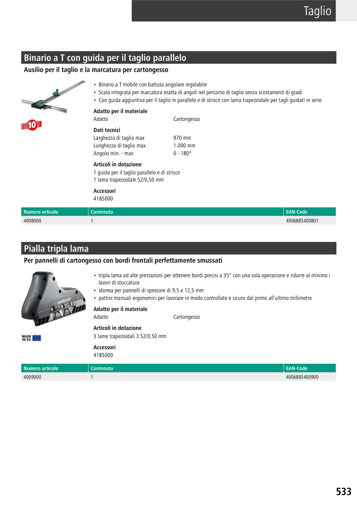 Strumenti del catalogo principale di Wolfcraft Č. 20427 - Strana 533