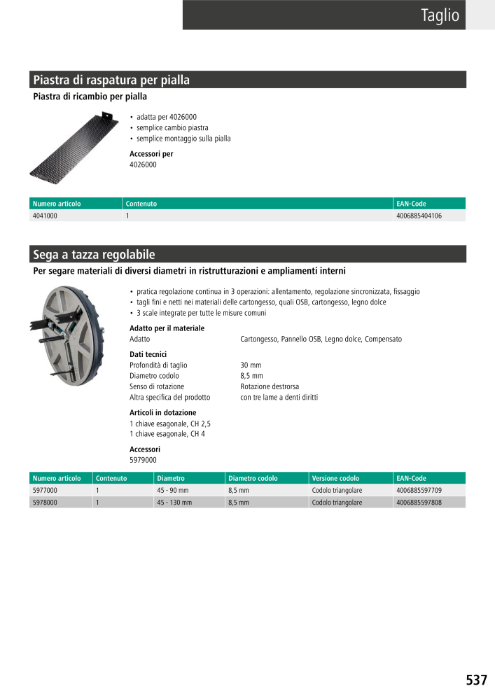 Strumenti del catalogo principale di Wolfcraft Nº: 20427 - Página 537