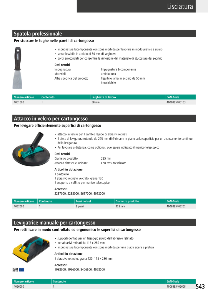 Strumenti del catalogo principale di Wolfcraft Č. 20427 - Strana 543