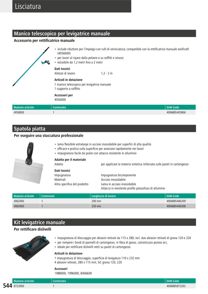 Strumenti del catalogo principale di Wolfcraft Nb. : 20427 - Page 544