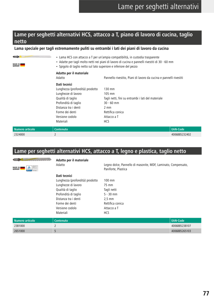 Strumenti del catalogo principale di Wolfcraft Nb. : 20427 - Page 77