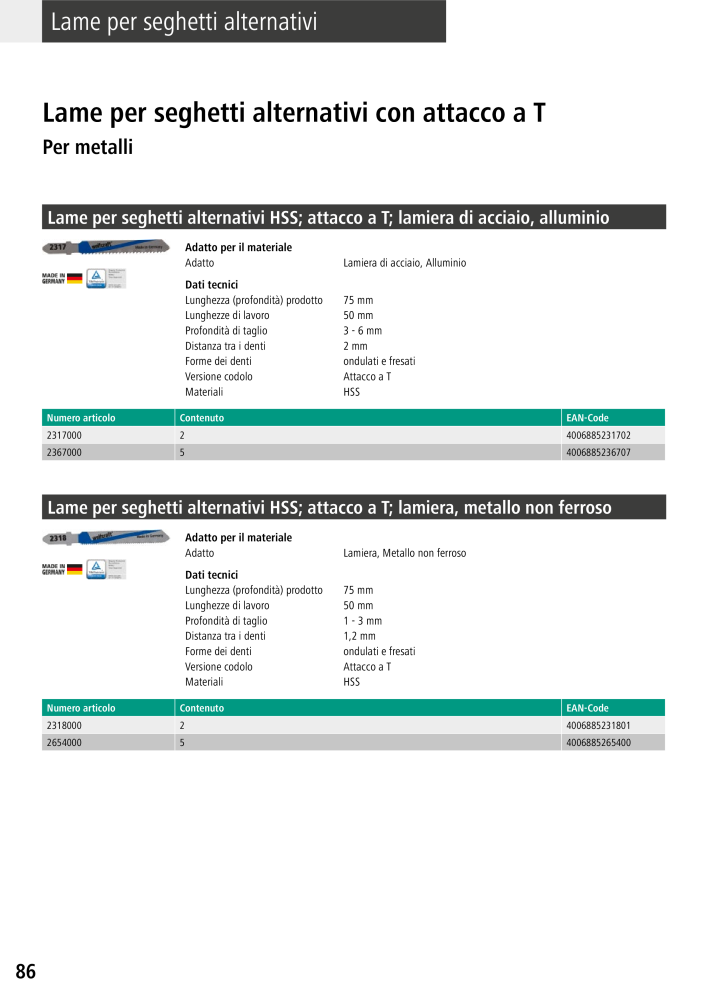 Strumenti del catalogo principale di Wolfcraft NO.: 20427 - Page 86
