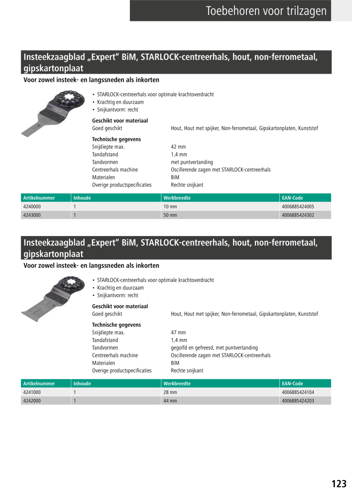 Wolfcraft hoofdcatalogustools Nº: 20428 - Página 123