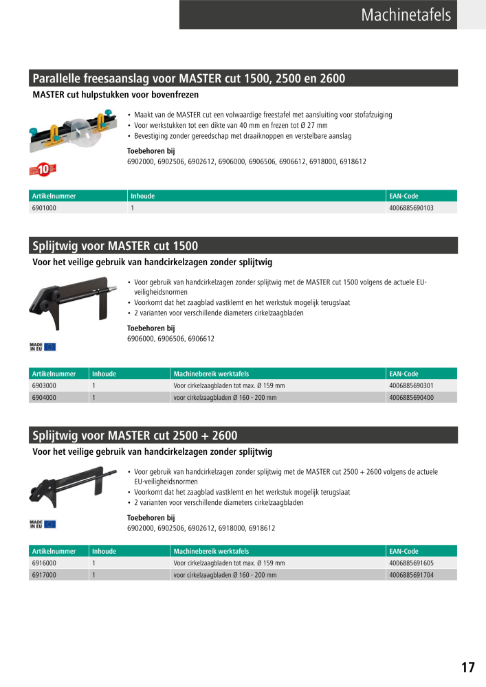 Wolfcraft hoofdcatalogustools Nº: 20428 - Página 17