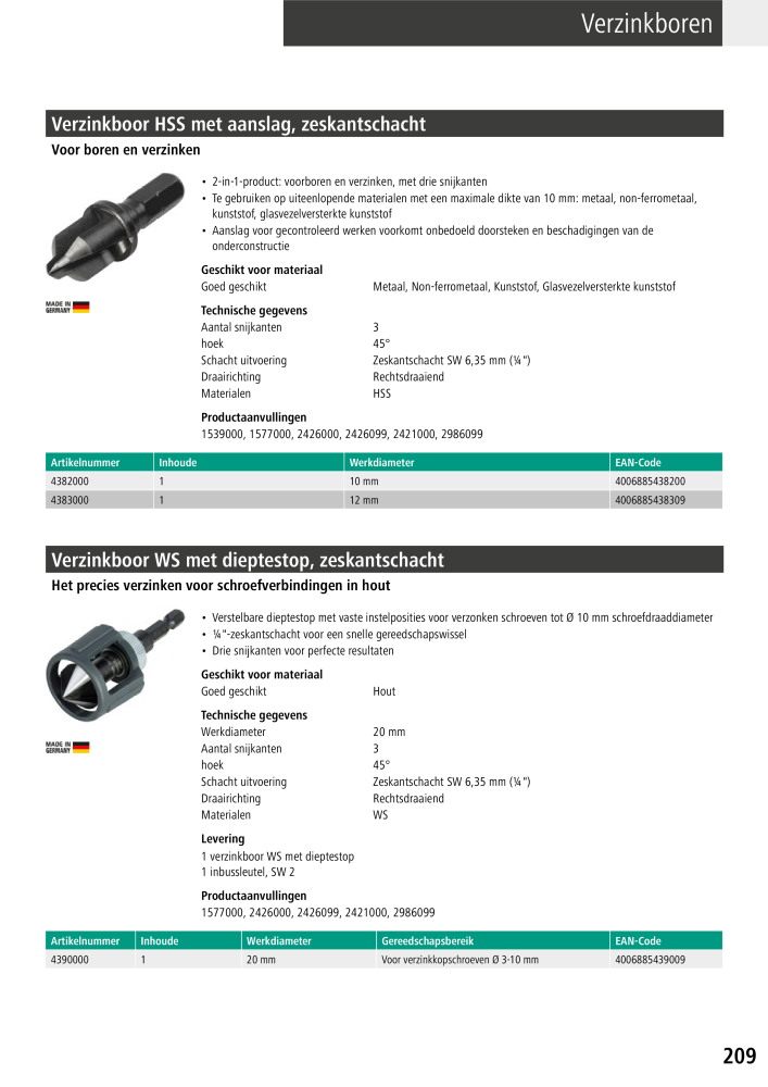 Wolfcraft hoofdcatalogustools Nb. : 20428 - Page 209