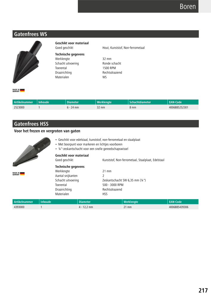 Wolfcraft hoofdcatalogustools Nº: 20428 - Página 217