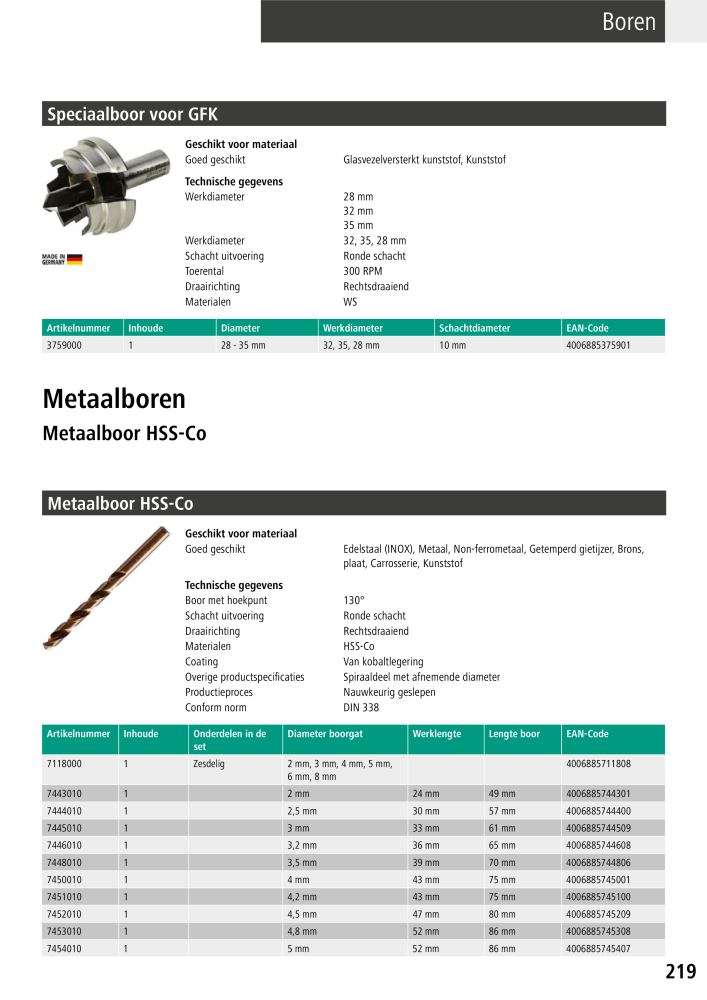 Wolfcraft hoofdcatalogustools Nº: 20428 - Página 219