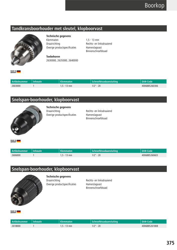 Wolfcraft hoofdcatalogustools Nb. : 20428 - Page 375